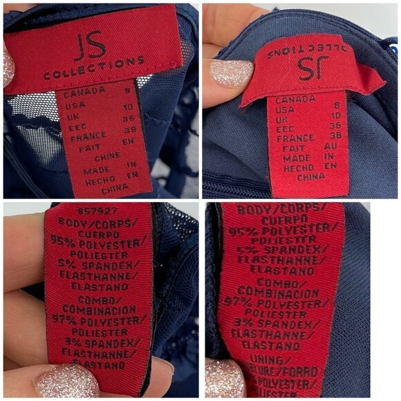 NWT JS Collections Sz 8 Blue Mesh Ruffle Sheath Dress Bolero Jacket Shrug Set m - Picture 12 of 12